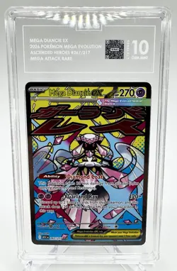 2026 POKEMON ASC EN-ASCENDED HEROES MEGA ATTACK RARE #267 MEGA DIANCIE EX TAG 10 - Image 1