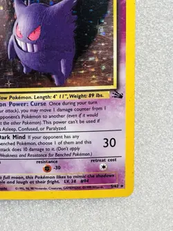 GENGAR - 5/62 - Fossil - Holo - Pokemon Card - NM/LP RARE Vintage FREE SHIPPING - Image 5