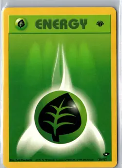 GRASS ENERGY 129/132 GYM CHALLENGE POKEMON LP 1st Edition - Image 1
