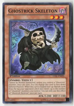 Yugioh - Ghostrick Skeleton LVAL-EN024 1st Edition - Legacy of the Valiant - Image 1