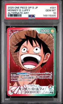 Monkey D. Luffy 001 Alternate Art One Piece Japanese PSA 10 - Image 1