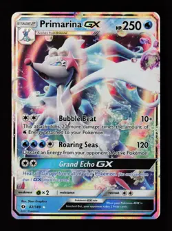 Primarina GX 42/149 Ultra Rare Holo SM Base Set Pokemon Card - Image 1
