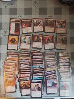 64 Red Rare MTG Cards Ungraded Sleeved Excellent Condition - Image 1