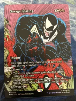 Savage Beating (Borderless) Marvel Universe Eternal-Legal Foil NM-M Unplayed - Image 1