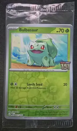 Bulbasaur 151 STAMPED Promo 001/165 SEALED Best Buy Exclusive Pokemon - Image 1