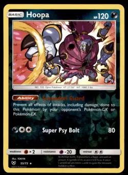 Hoopa 55/73 Holo Rare Shining Legends Pokemon Reverse Holo Near Mint - Image 1