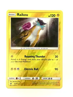 Raikou 32/73 Holo Rare Shining Legends Pokemon Reverse Holo Near Mint - Image 1
