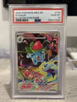 2025 POKEMON MEG EN-MEGA EVOLUTION ILLUSTRATION RARE #134 IVYSAUR PSA 10 - Image 1
