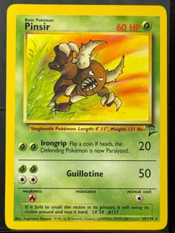 Vintage Pokemon TCG - Pinsir 29/130 Base Set 2 Rare - WOTC Era - NM / VLP - Image 3