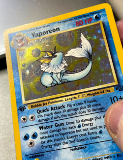 First Edition Vaporeon 12 /64 Pokemon Base Set 1st Edition Holofoil MP/HP Card - Image 2