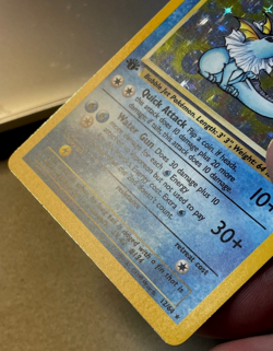First Edition Vaporeon 12 /64 Pokemon Base Set 1st Edition Holofoil MP/HP Card - Image 3