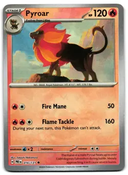 Pyroar 016/131 - 🌊Prismatic Evolutions Pokemon MASTER BALL Reverse Holo🖤 - LP - Image 1