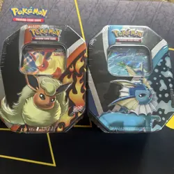 Pokemon TCG - Eevee Evolutions Tins Flareon & Vaporeon - New Factory Sealed - Image 1