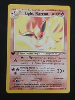 Pokemon TCG Light Flareon Neo Destiny 1st Edition 46/105 Uncommon HP80 Stage 1 - Image 1