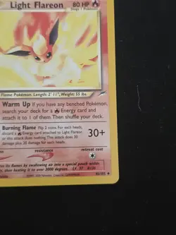 Pokemon TCG Light Flareon Neo Destiny 1st Edition 46/105 Uncommon HP80 Stage 1 - Image 5