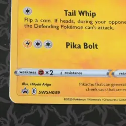 The Pokemon Company Pikachu SWSH039 Sword & Shield Promo Holo Hitoshi Ariga EN - Image 2