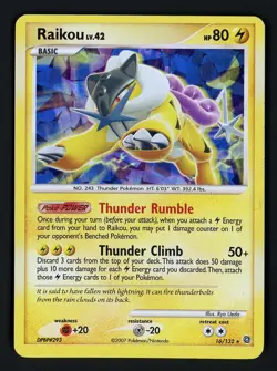 Raikou HP 16/132 - Cracked Ice Holo Secret Wonders 🏝 Pokemon 2007 - Image 1