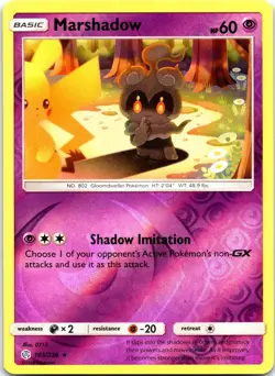 Marshadow 103/236 Rare Cosmic Eclipse Pokemon Reverse Holo Near Mint - Image 1