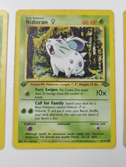1st Edition Lot Dodrio 34/64 Nidoran 57/64 Paras 59/64 Pokemon Jungle - Image 3