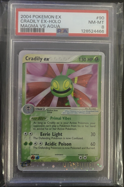 2004 POKEMON EX TEAM MAGMA VS TEAM AQUA #90 CRADILY EX-HOLO PSA 8 NM-MT - Image 1