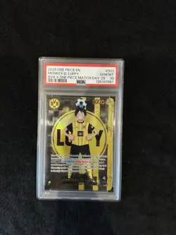 Monkey D Luffy ST13-003 BVB Borussia Dortmund ONE PIECE Matchday Promo EN PSA 10 - Image 1