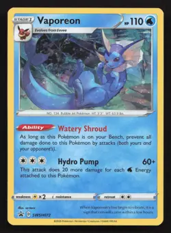 Vaporeon Holo Promo SWSH: Sword & Shield Promo Cards SWSH072 NM - Image 1