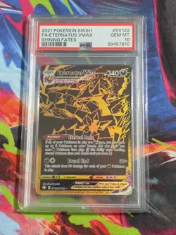 Pokemon TCG Eternatus VMAX Shining Fates Holo Card SV122/SV122 PSA 10 - Image 1