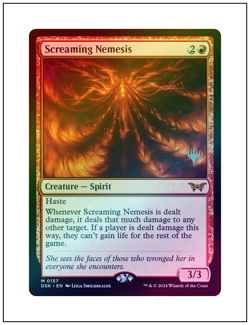 1x Screaming Nemesis, Promo Stamp Foil, Magic the Gathering MTG NM - Image 1
