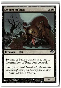 MTG Swarm of Rats - 9th Edition Moderately Played English - Image 1