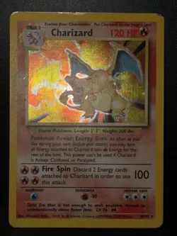 Charizard 4/102 Base Set Rare Unlimited Holo Pokemon Card MP - Image 2