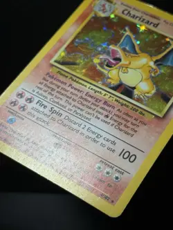 Charizard 4/102 Base Set Rare Unlimited Holo Pokemon Card MP - Image 5
