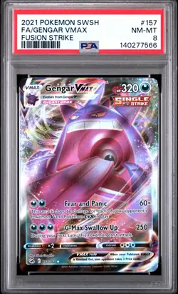 2021 POKEMON SWORD & SHIELD FUSION STRIKE #157 FA/GENGAR VMAX PSA 8 - Image 1