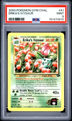 2000 Pokemon Gym Challenge Erika's Ivysaur #41 Unlimited PSA 9 - Image 1