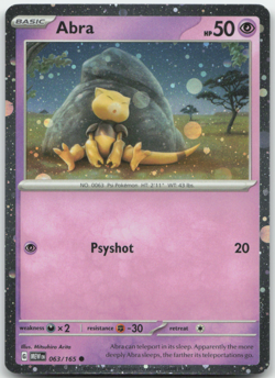 Abra 063/165 HD Cosmos Holo 151 English Promo Pokemon Card NM - Image 1