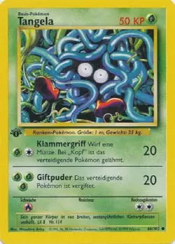 POKEMON Card GERMAN BASE SET 1st Edition TANGELA #66/102 Common Near Mint! - Image 1