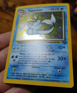 Vaporeon 12/64 Holo Jungle Set Rare Pokemon Card LP/MP^ - Image 5