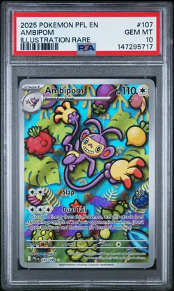 Graded Pokemon Card - Ambipom 107/094 Illustration Rare Phantasmal Flames PSA 10 - Image 1