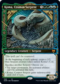 [1x] Koma, Cosmos Serpent - Showcase Near Mint, English Kaldheim MTG Magic - Image 1