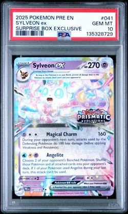 2025 POKEMON PRE EN-PRISMATIC EVOLUTIONS #041 SYLVEON EX PSA 10 - Image 1