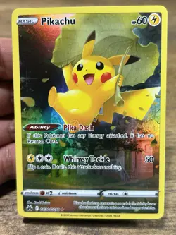 Pokemon TCG Pikachu GG30/GG70 Crown Zenith Galarian Gallery Full Art Holo Card - Image 3