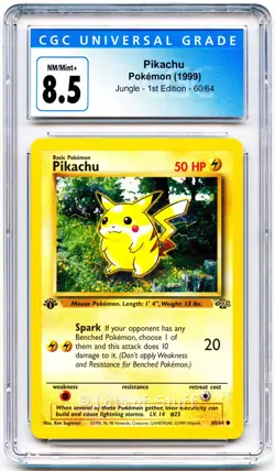 CGC 8.5 NM/MINT+ Pikachu Jungle 1st Edition 1999 Pokemon WOTC 60/64 -24 - Image 1
