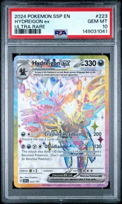 2024 POKEMON SSP EN-SURGING SPARKS ULTRA RARE #223 HYDREIGON EX PSA 10 - Image 1