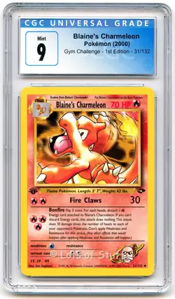 CGC 9 MINT Blaine's Charmeleon Gym Challenge 1st Edition 2000 Pokemon 31/132 -61 - Image 1