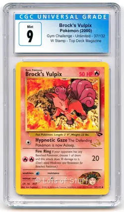CGC 9 MINT Brock's Vulpix W Stamp Promo 2000 Pokemon WOTC Top Deck 37/132 -28 - Image 1