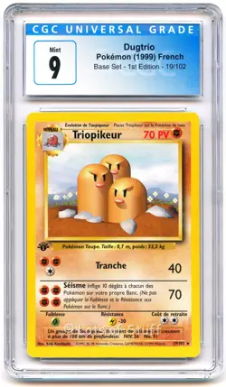 CGC 9 MINT French Dugtrio / Triopikeur Base Set 1st Edition Pokemon 19/102 -32 - Image 1
