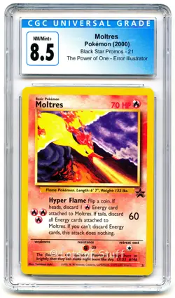 CGC 8.5 NM/MINT+ Moltres Wizards Black Star Promos 21 Pokemon WOTC Promo -40 - Image 1