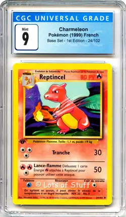 CGC 9 MINT French Charmeleon / Reptincel Base 1st Edition Pokemon 24/102 -04 - Image 1