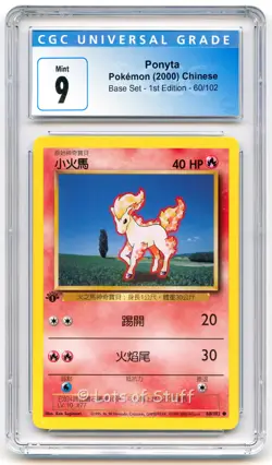 CGC 9 MINT Chinese Ponyta Base Set 1st Edition 2000 Pokemon 60/102 -26 - Image 1
