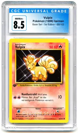 CGC 8.5 NM/MINT+ German Vulpix Base Set 1st Edition 1999 Pokemon 68/102 -40 - Image 1