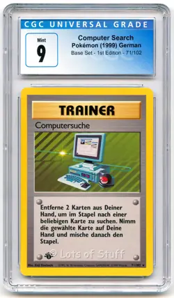 CGC 9 MINT German Computer Search Base Set 1st Edition Pokemon 1999 71/102 -59 - Image 1